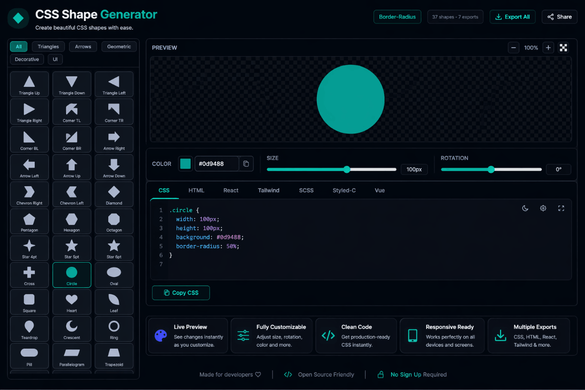 CSS Shape Generator