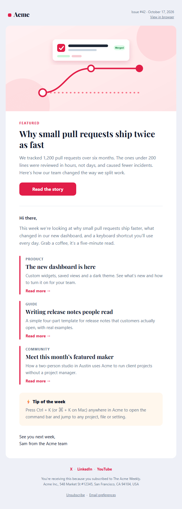 Newsletter Email template preview